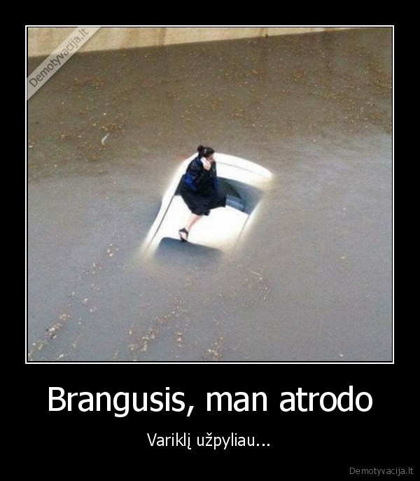 nuskendo, masina,avarija