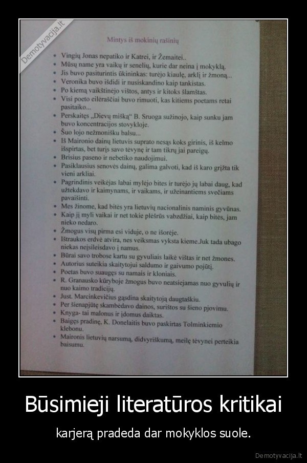 Būsimieji literatūros kritikai