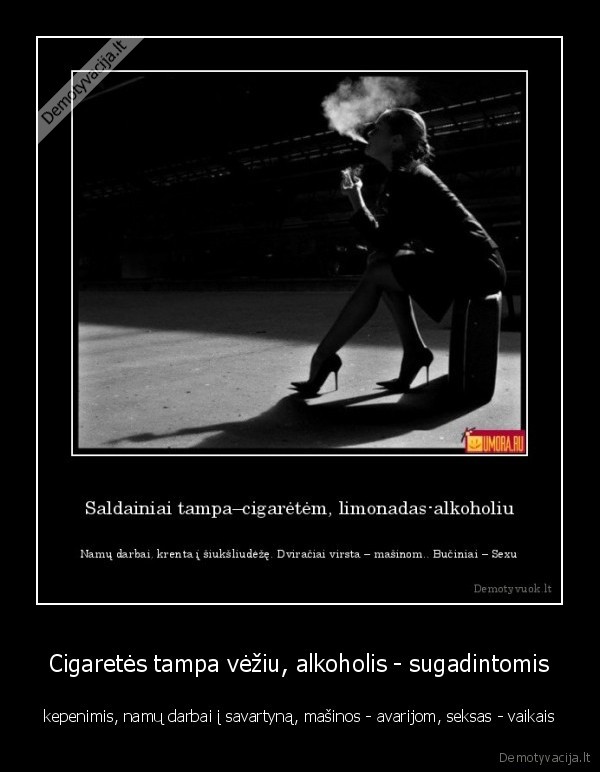 Cigaretės tampa vėžiu, alkoholis - sugadintomis