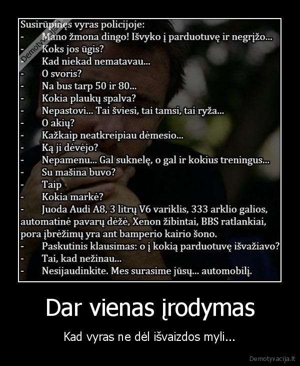 juokinga, istorija,automobilis,dingo, zmona