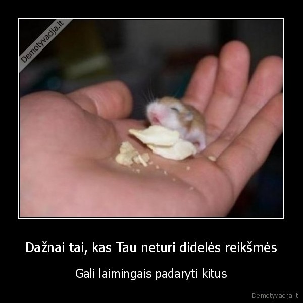 Dažnai tai, kas Tau neturi didelės reikšmės