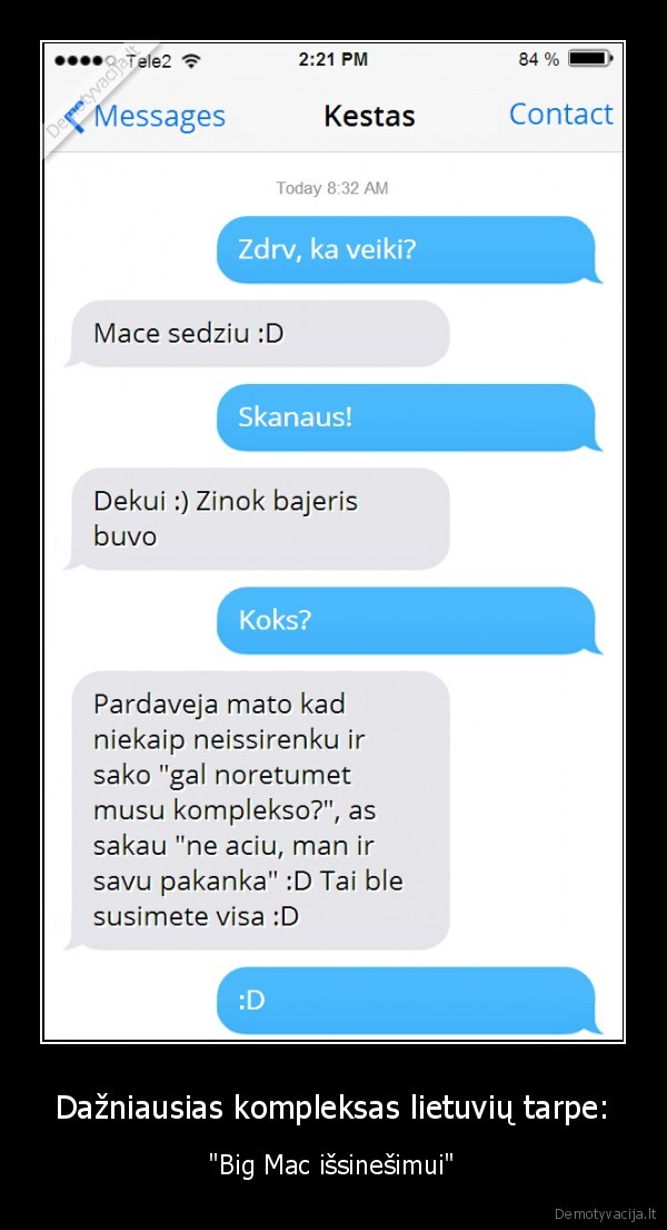 mcdonaldas,kompleksai,juokinga, sms