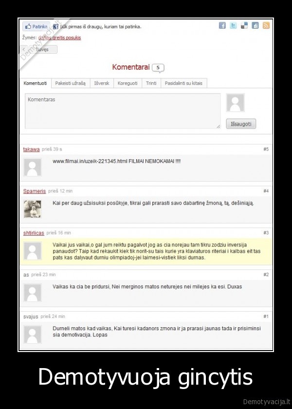 Demotyvuoja gincytis