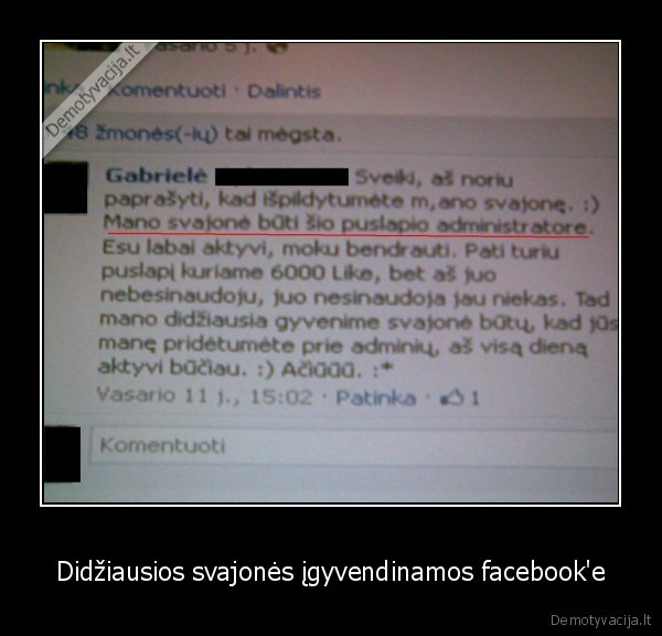 Didžiausios svajonės įgyvendinamos facebook'e