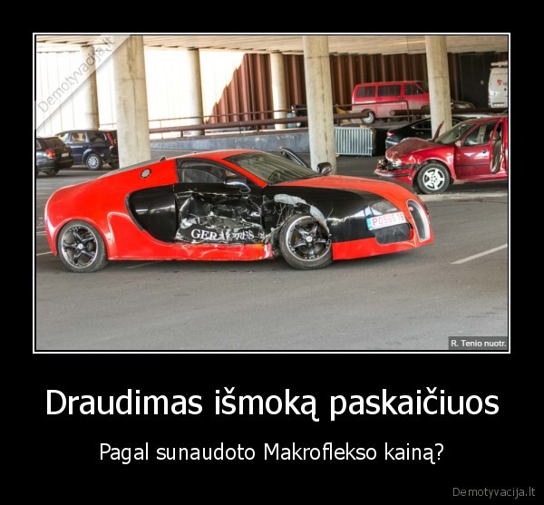 lietuviskas, bugatti,avarija