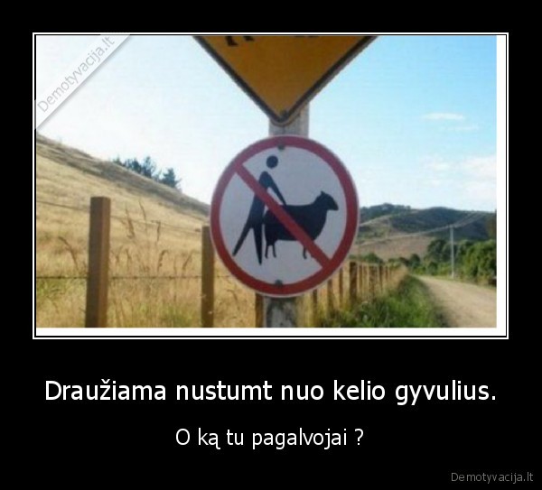Draužiama nustumt nuo kelio gyvulius.