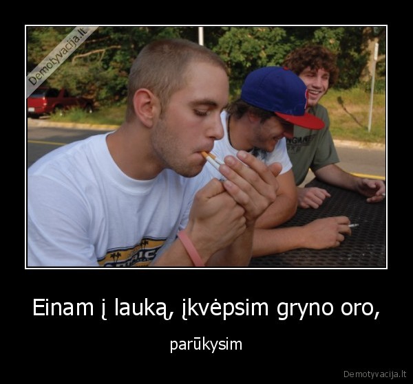 Einam į lauką, įkvėpsim gryno oro,