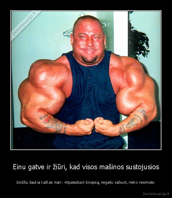 Einu gatve ir žiūri, kad visos mašinos sustojusios