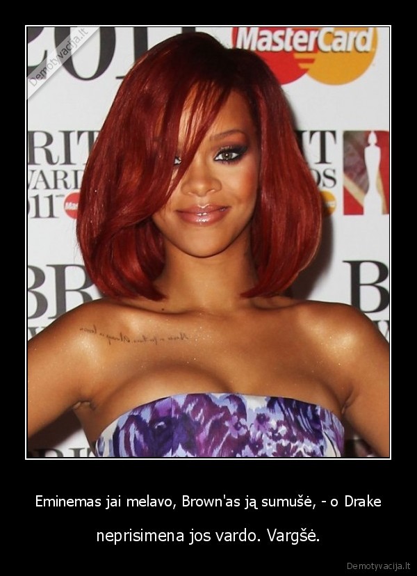 Eminemas jai melavo, Brown'as ją sumušė, - o Drake