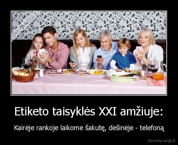 ismanieji, telefonai,etiketas, prie, stalo