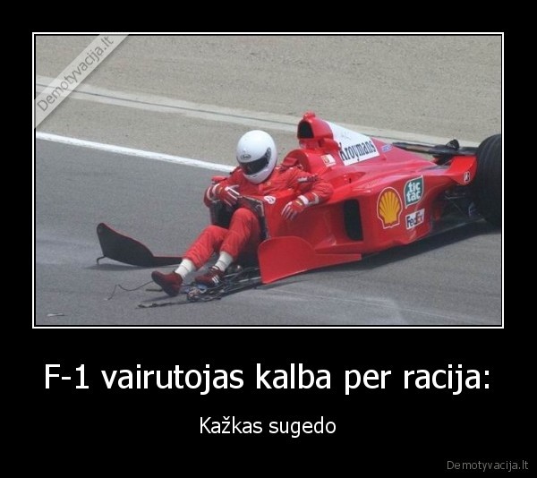 F-1 vairutojas kalba per racija: