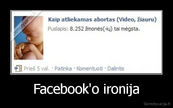 facebook, abortai, ironija
