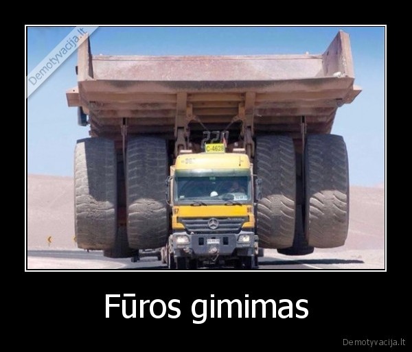 gimdymas,fura,didelis, sunkvezimis