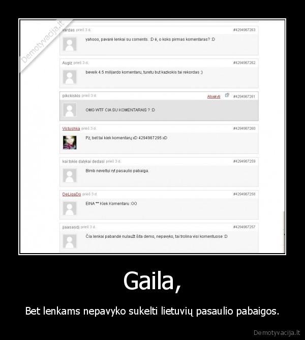 lenkai, zlugdo, demotyvacija,pasaulio, pabaiga,spam