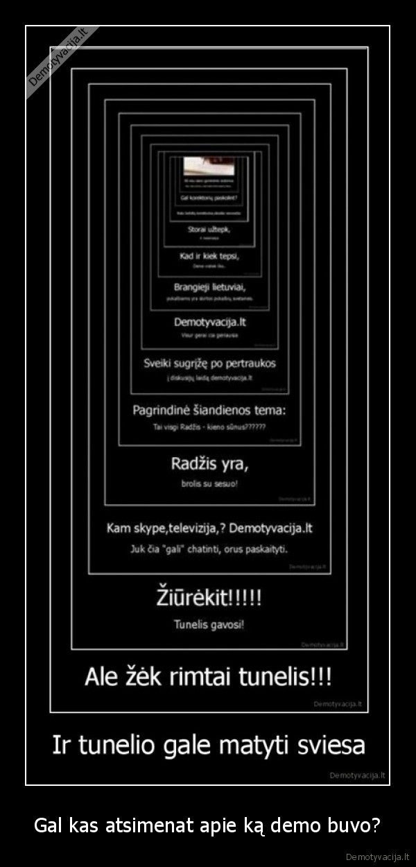 Gal kas atsimenat apie ką demo buvo?