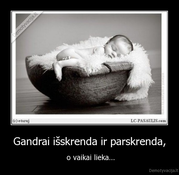 gandrai, vaikai