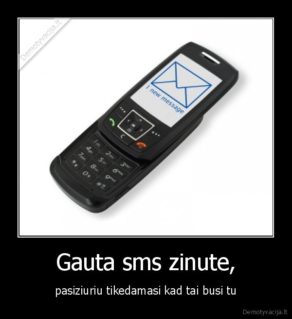 Gauta sms zinute,