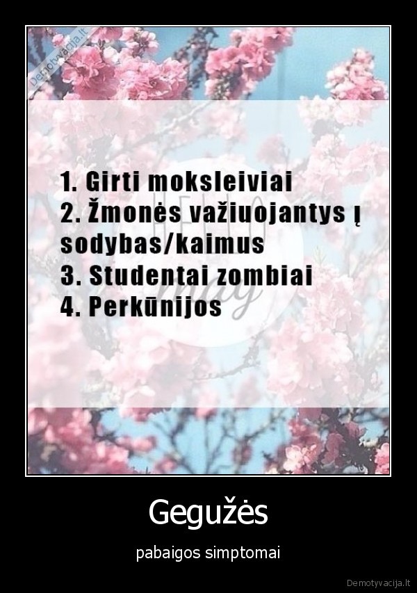 geguze,pabaiga,simptomai