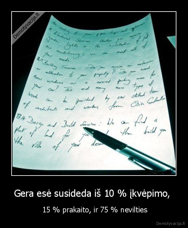 Gera esė susideda iš 10 % įkvėpimo, 