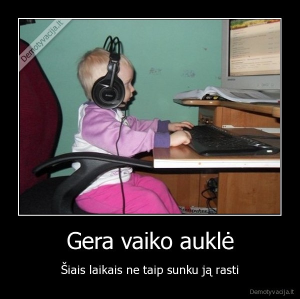 gera, vaiko, aukle,vaikas,kompiuteris,pc