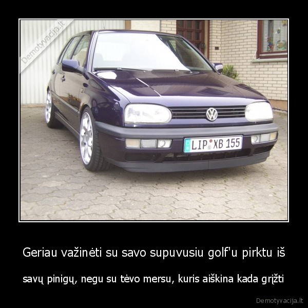 golfas,savi, pinigai,sena, masina