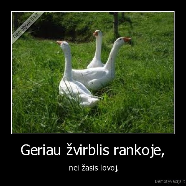 Geriau žvirblis rankoje,