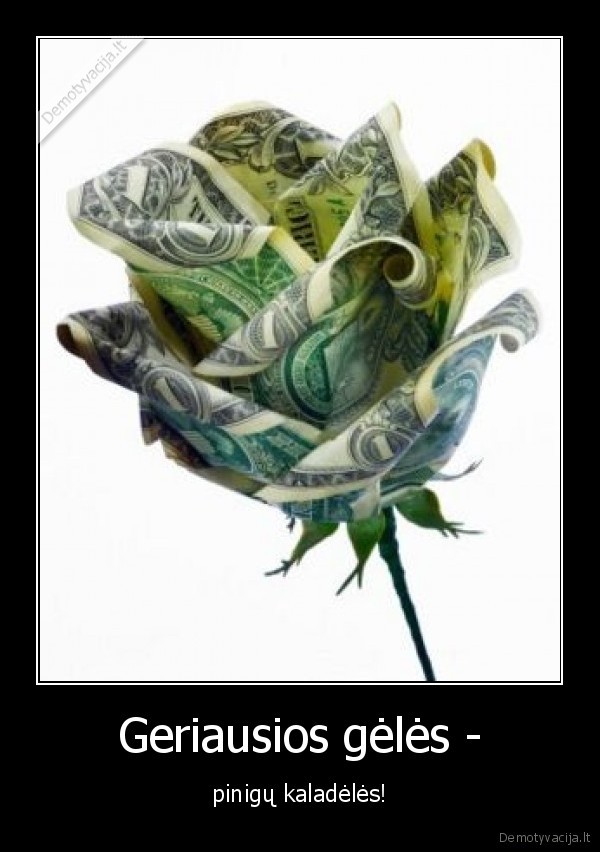 pinigai, geles, kaladeles