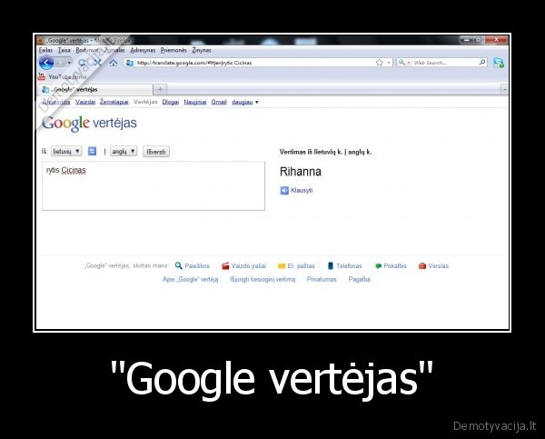 cicinas, rihanna, google, vertejas