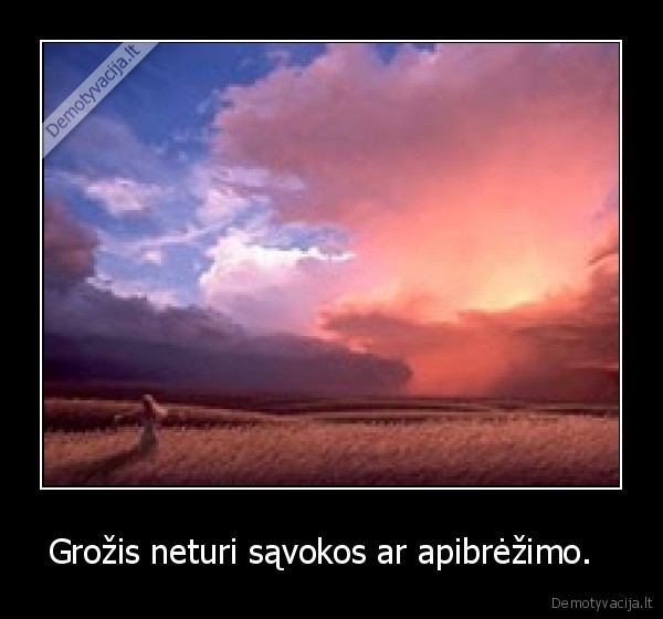 Grožis neturi sąvokos ar apibrėžimo.  