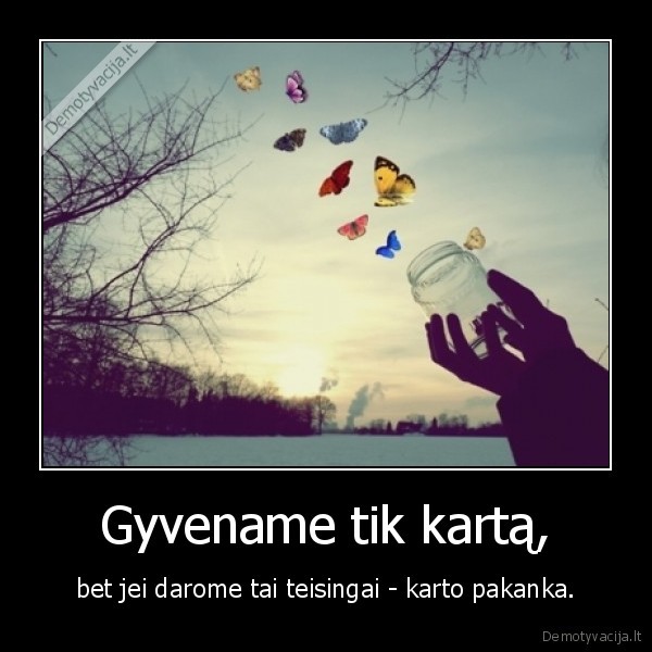 Gyvename tik kartą,