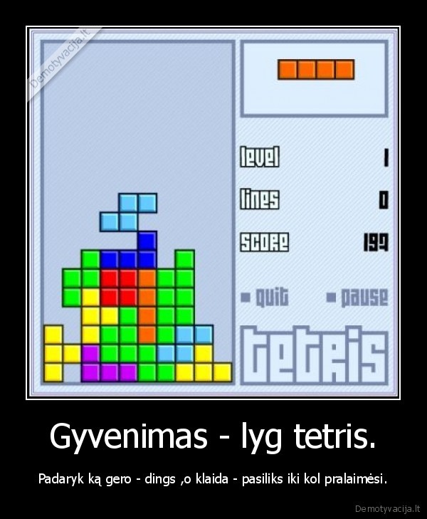 tetris,klaida,gyvenimas,pralaimeti