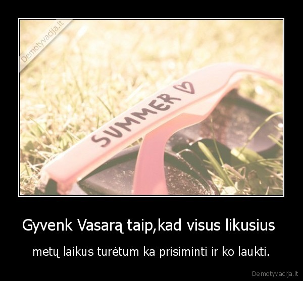 Gyvenk Vasarą taip,kad visus likusius 