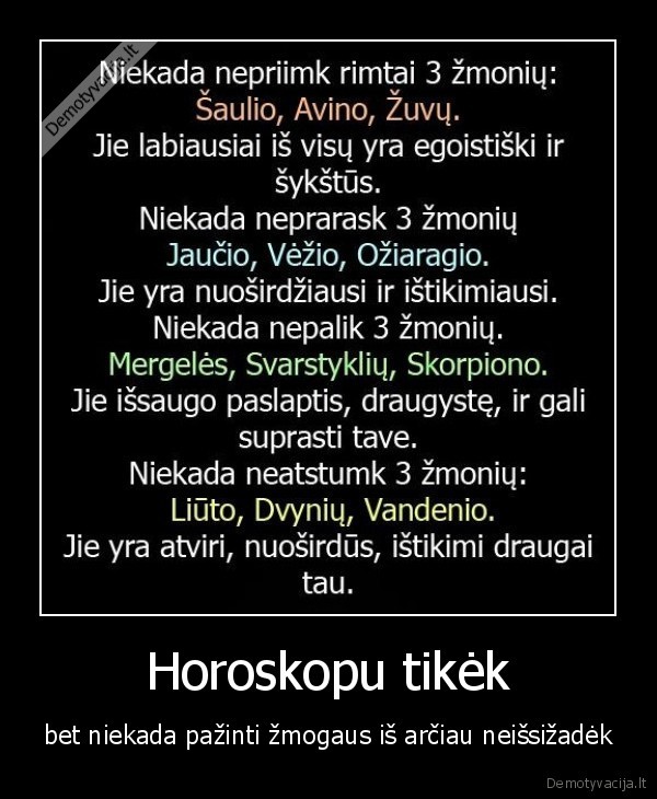 Horoskopu tikėk