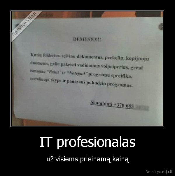 IT profesionalas