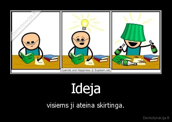 svente, buteliai, mokslai, ideja