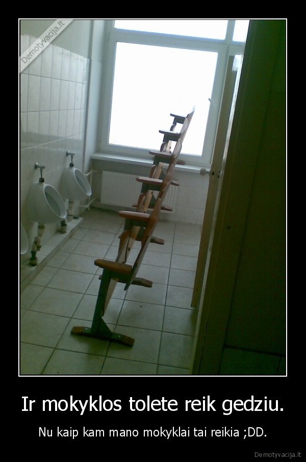 Ir mokyklos tolete reik gedziu.