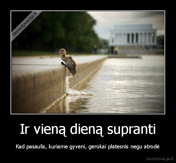 Ir vieną dieną supranti