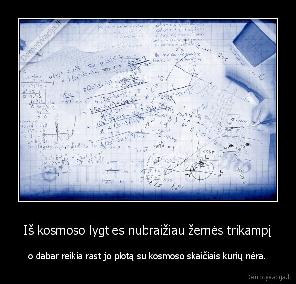 Iš kosmoso lygties nubraižiau žemės trikampį