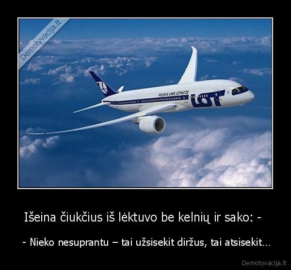 Išeina čiukčius iš lėktuvo be kelnių ir sako: - 