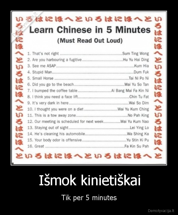Išmok kinietiškai