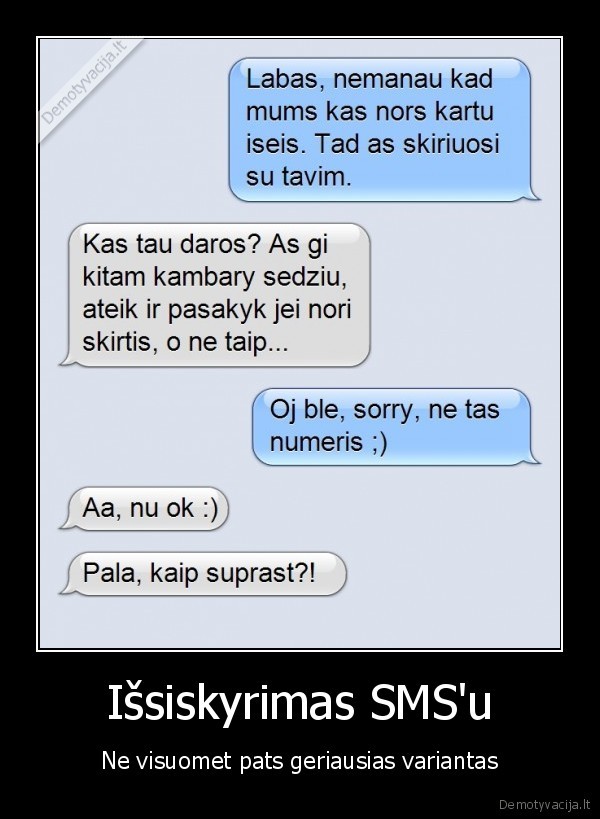 Išsiskyrimas SMS'u