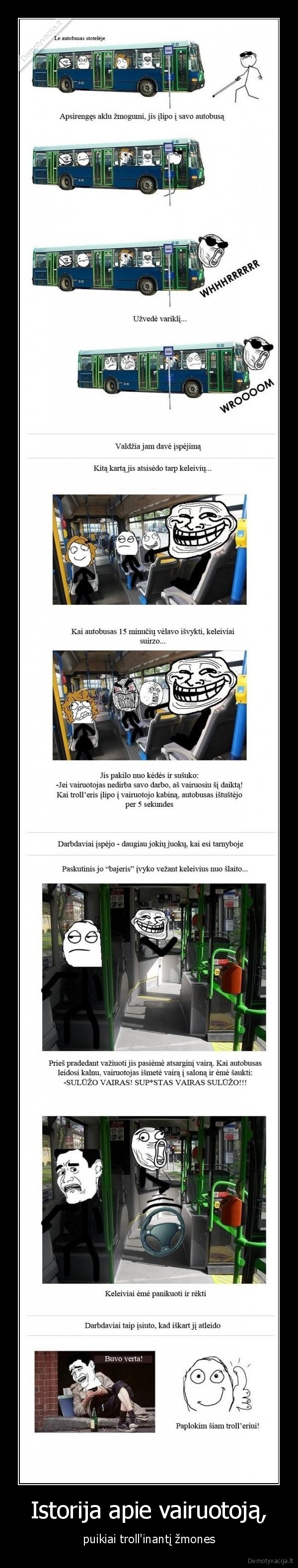 vairuotojas, troll, autobusas