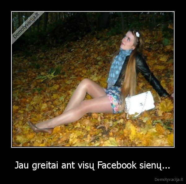 facebook,mergina, pozuoja, lapuose,rudeniniai, lapai