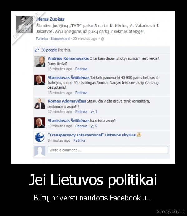 facebook,lietuvos, politikai,zuokas