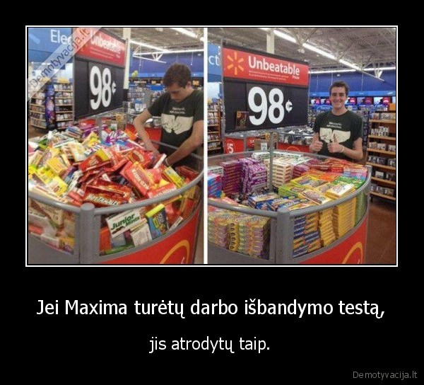 maxima,isbandymas,testas