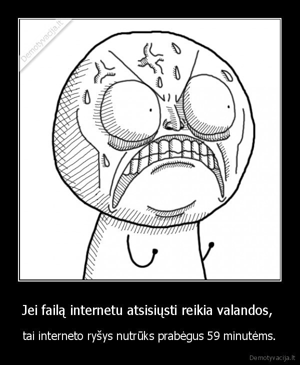 Jei failą internetu atsisiųsti reikia valandos, 