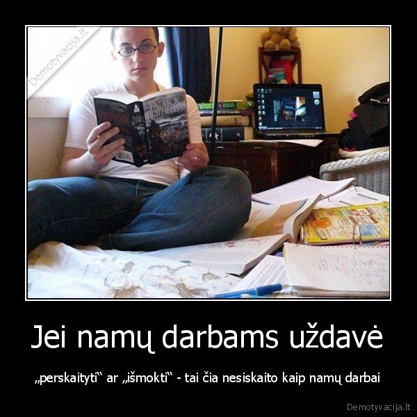 namu, darbai, yra, tiktas, ka, reikia, parasyti, juodu, ant, balto