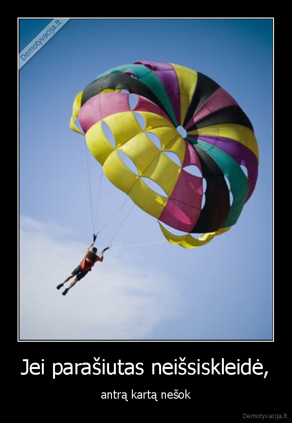 Jei parašiutas neišsiskleidė,