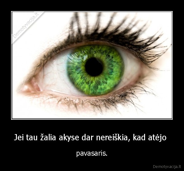 Jei tau žalia akyse dar nereiškia, kad atėjo 