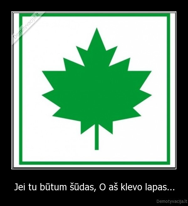 Jei tu būtum šūdas, O aš klevo lapas...